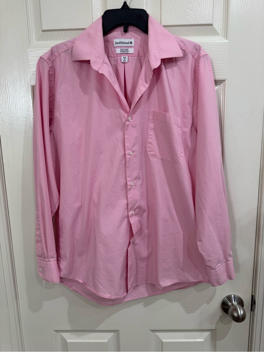Saddlebred Light Pink Men’s Long-Sleeve Button-Up Shirt